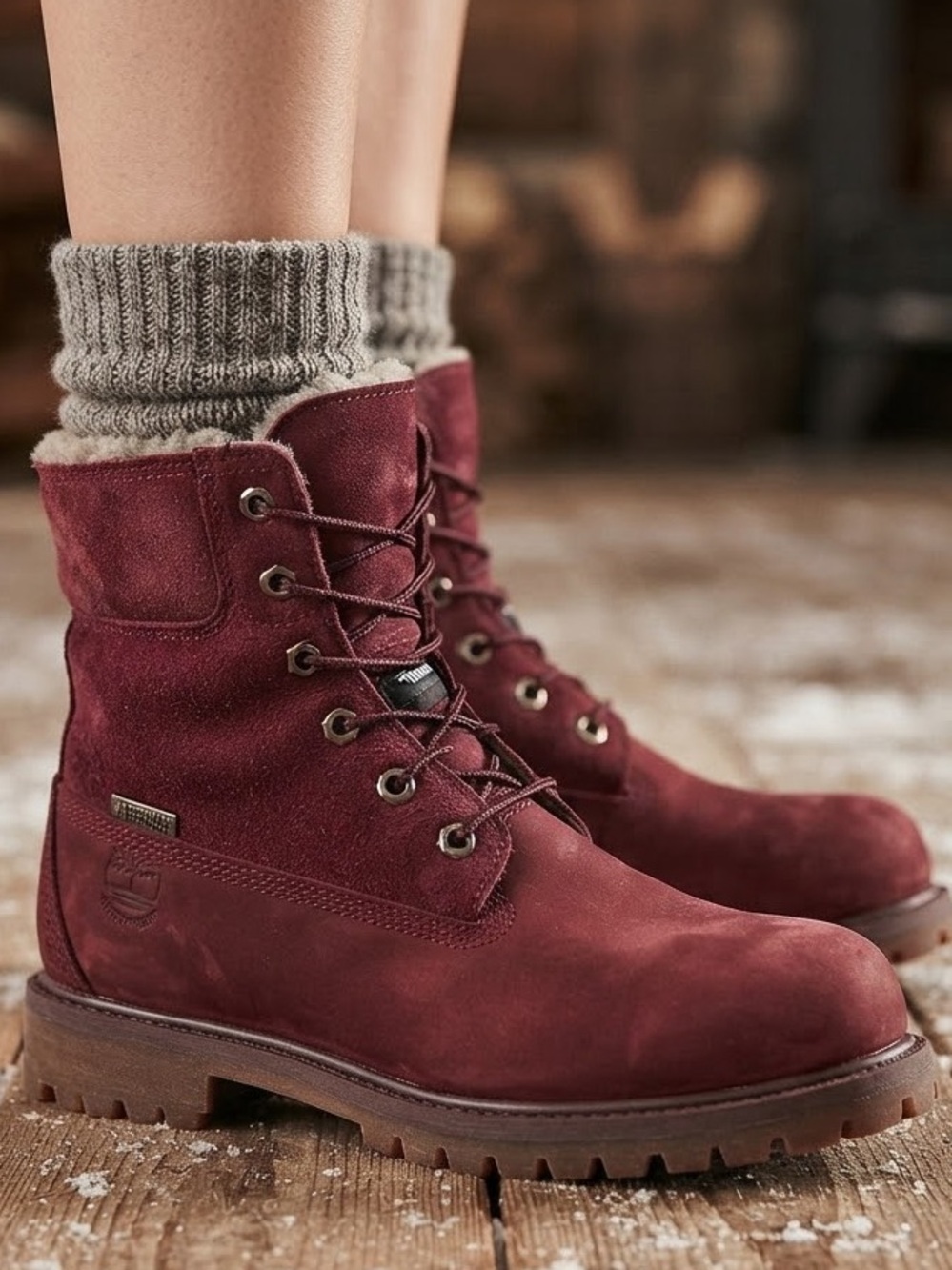 SoftMoc Sierra Waterproof Leather Winter Boots Burgundy 7